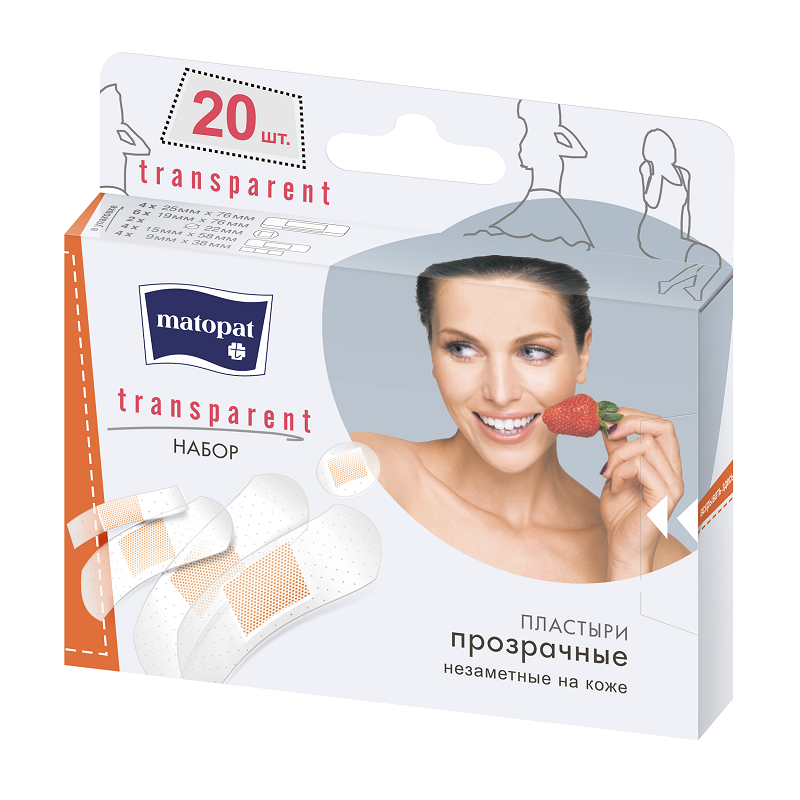 Пластыри matopat: Transparent 20 шт - купить в интернет-магазине Novex