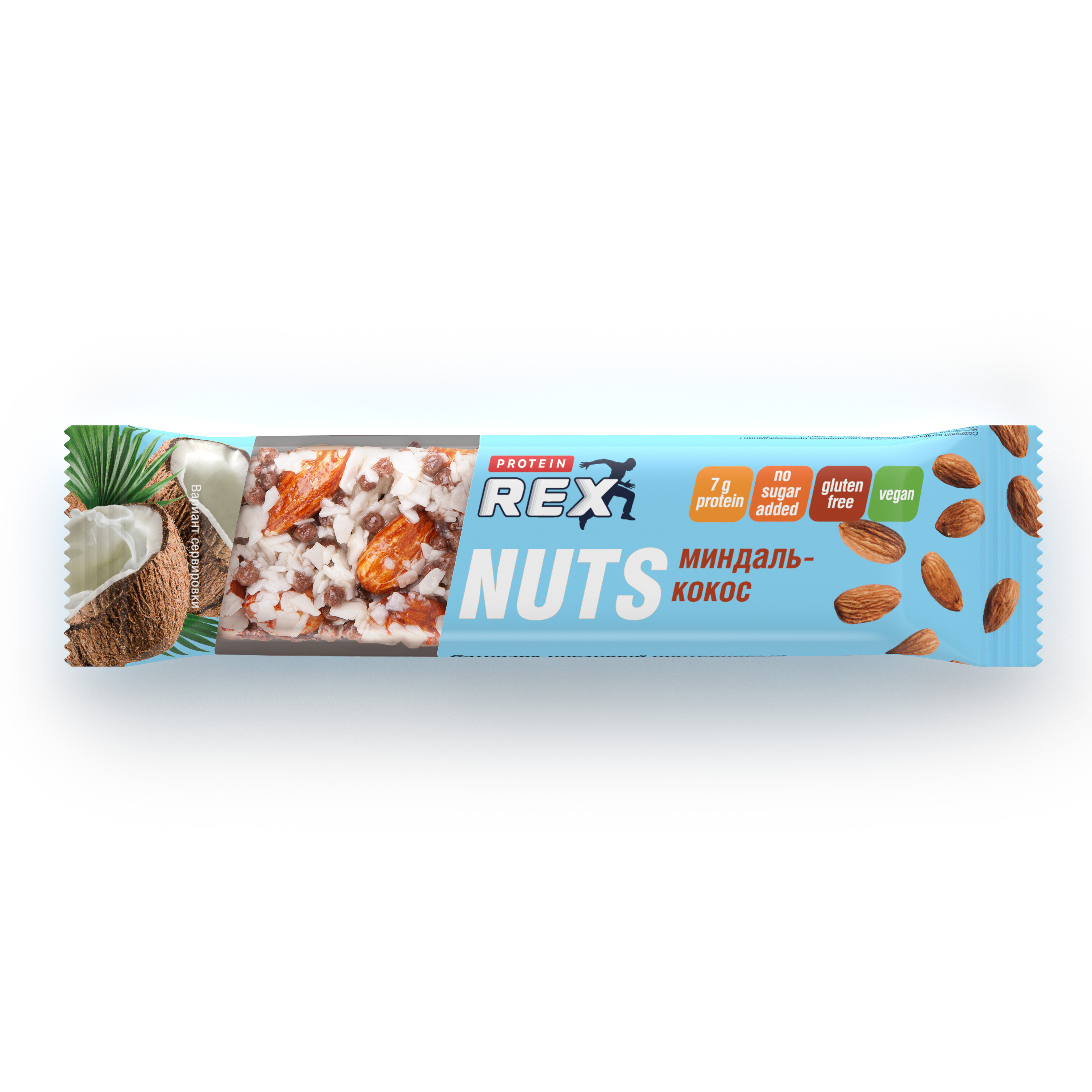 Батончик протеиновый Protein rex Nuts, миндаль-кокос, 40г - купить в ...