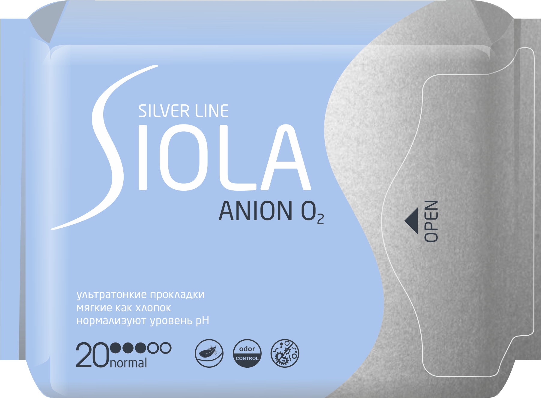 SIOLA Silver Line Прокладки ультратонкие с анионным вкладышем normal ...