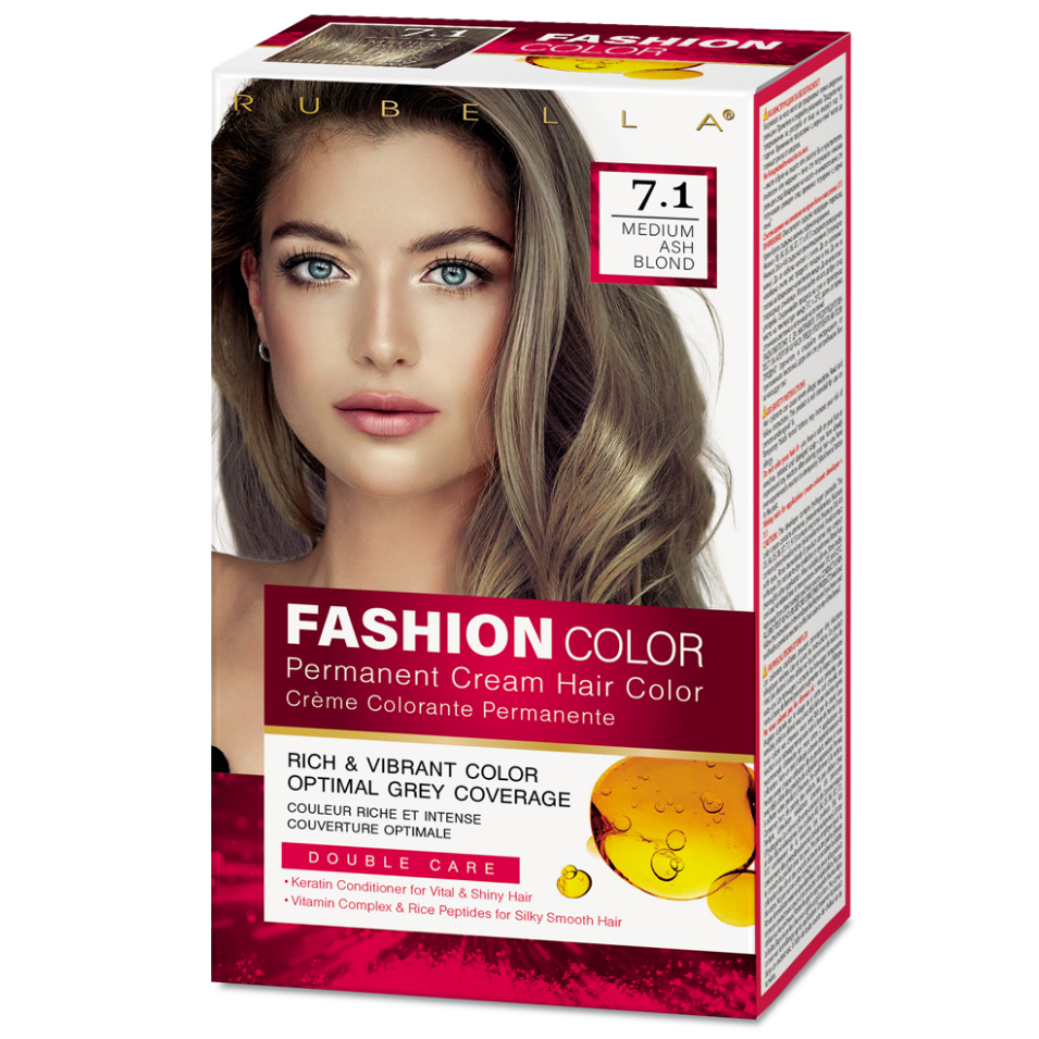 Крем-краска для волос Rubella Fashion Color 7.1 Темно-русый пепельный ...