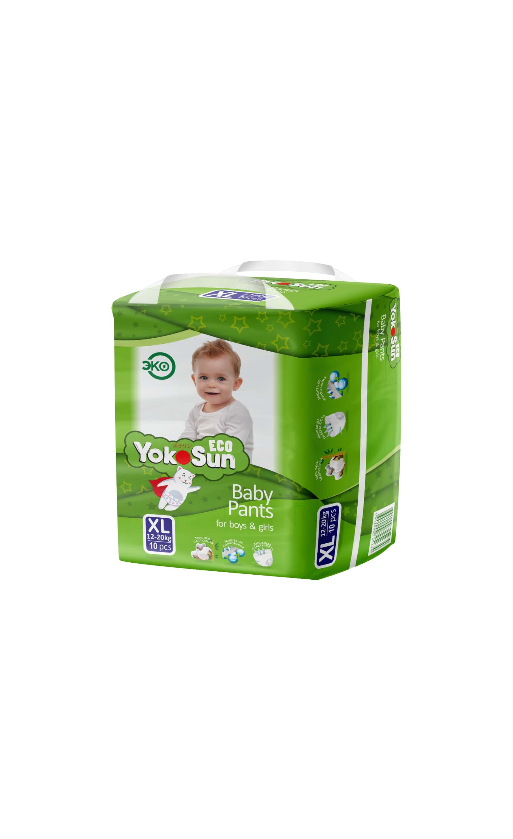 Трусики YokoSun Eco XL 12-20кг 10шт - купить в интернет-магазине Novex