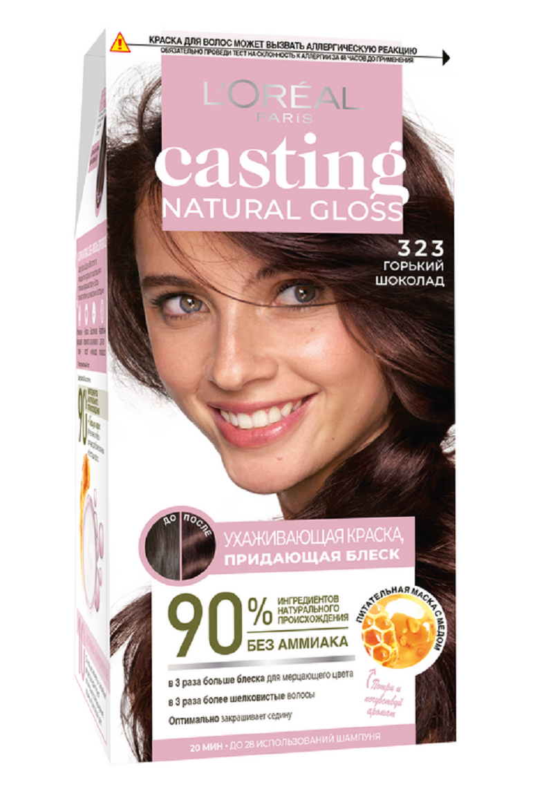 L'oreal Краска для волос Casting Natural Gloss 323 Горький шоколад ...