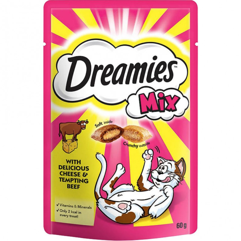 Лакомство для кошек Dreamies говядина и сыр, 60г - купить в интернет ...