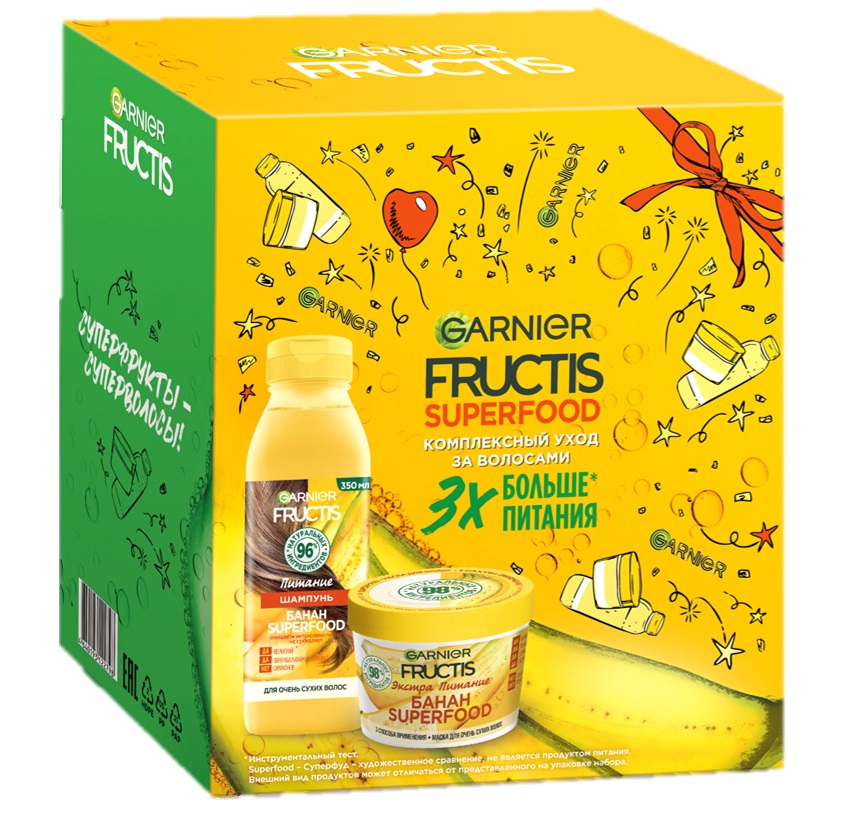 Набор подарочный для женщин Garnier Fructis SuperFood Банан: шампунь ...