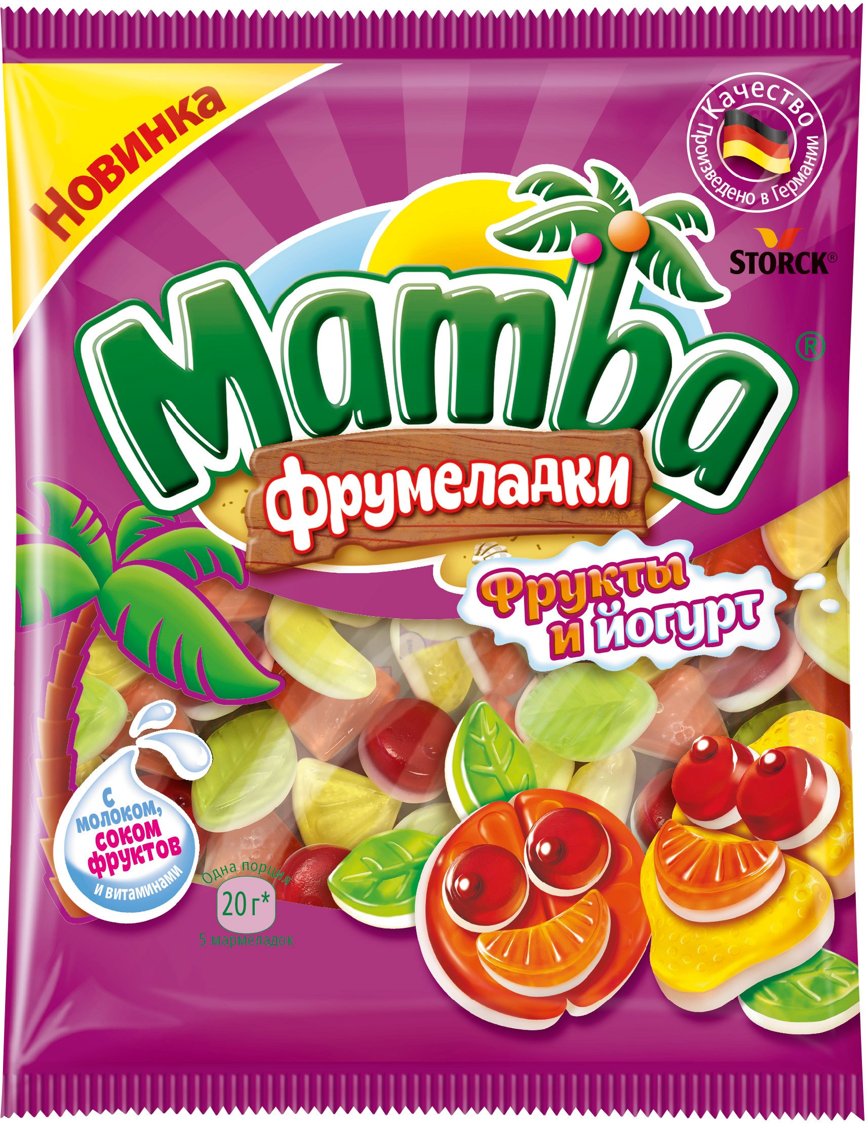 Жевательный мармелад Мамба Фрумеладки Фрукты и йогурт 72г - купить в ...