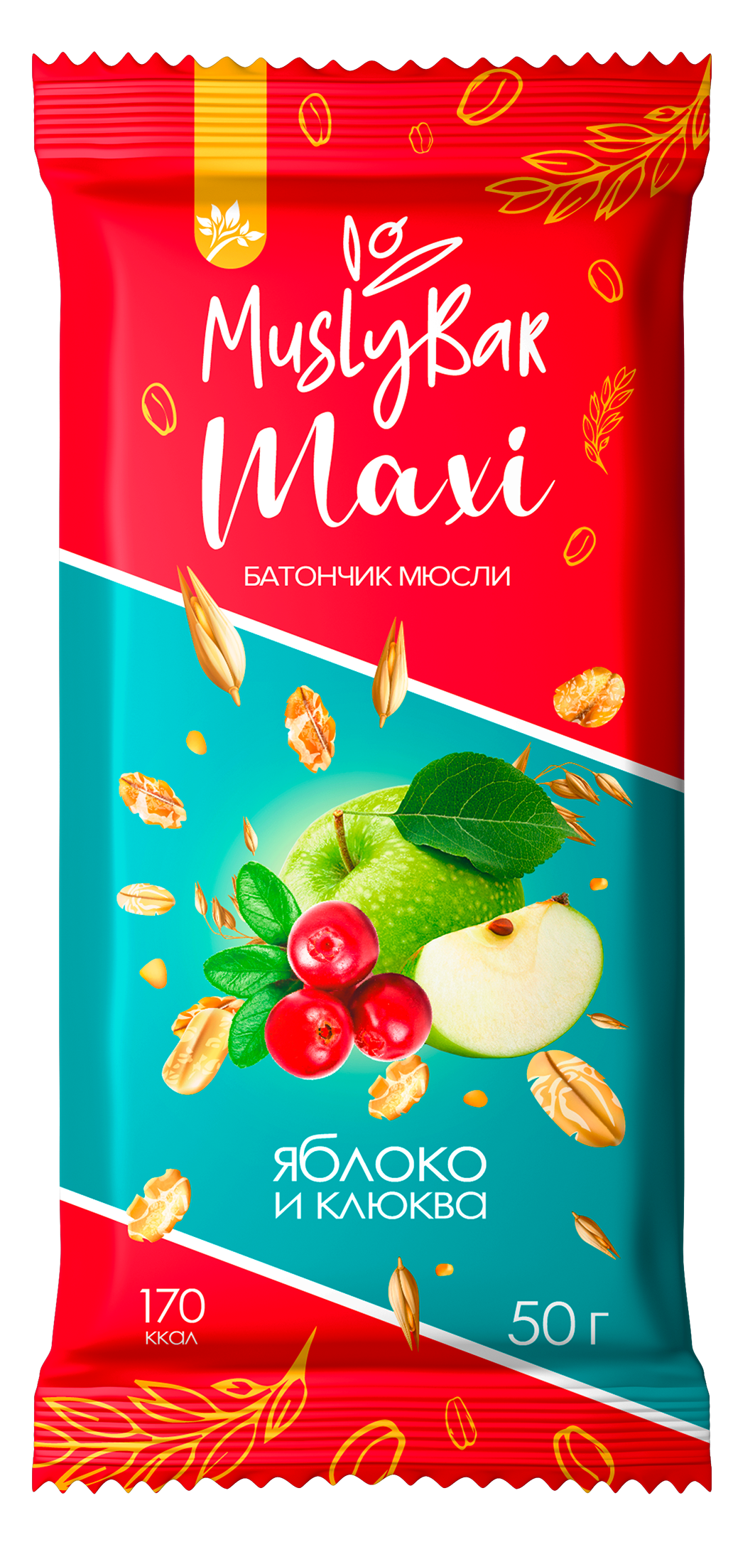 Батончик мюсли MuslyBar Maxi Яблоко/клюква 50 гр - купить в интернет ...
