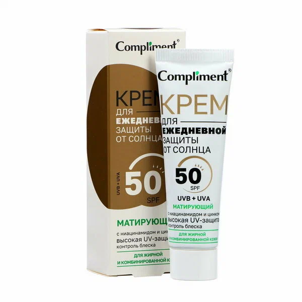 Солнцезащитный крем для лица Compliment SPF-50, матирующий, 50мл ...