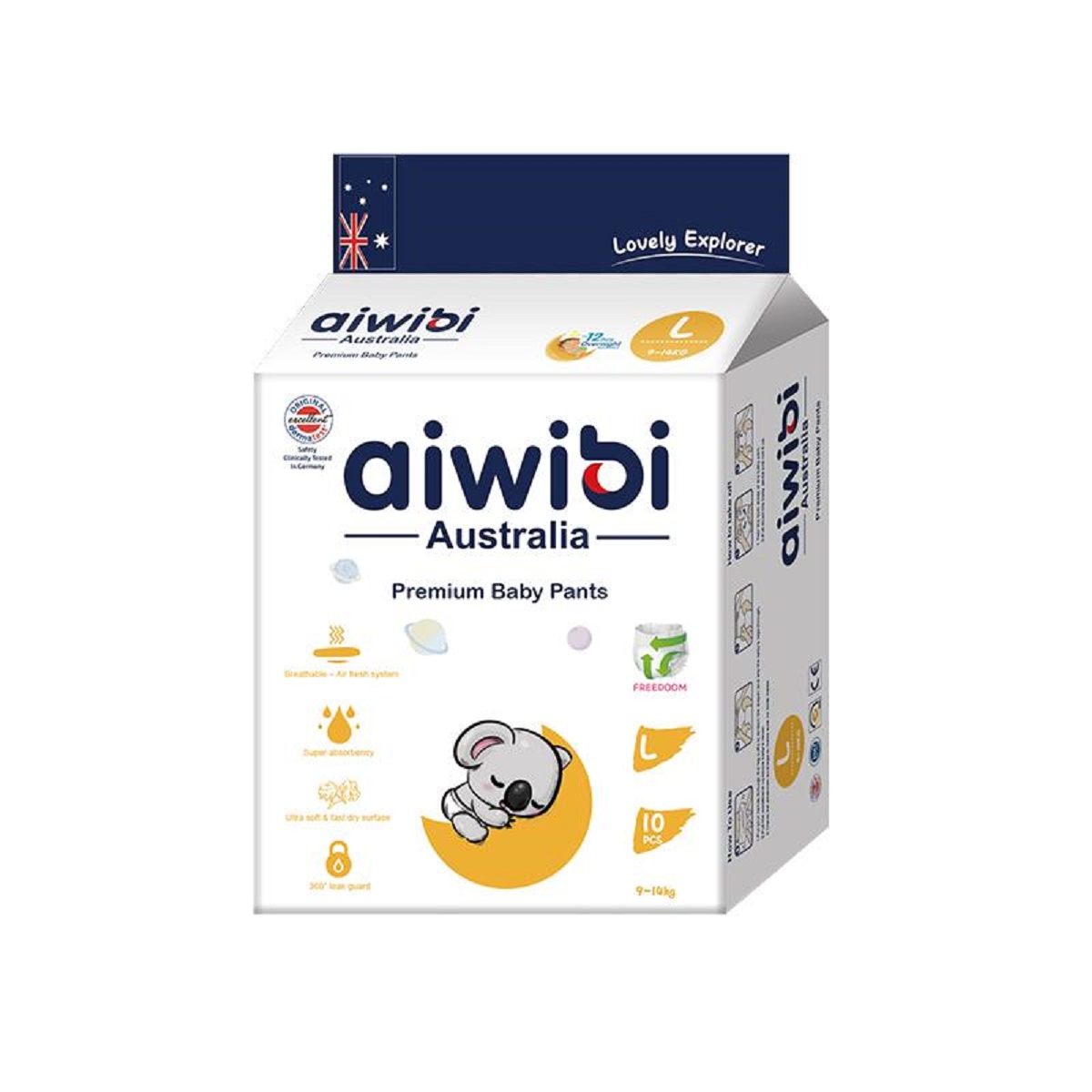 Подгузники-трусики детс.Aiwibi Premium L 9-14кг 10шт - купить в ...