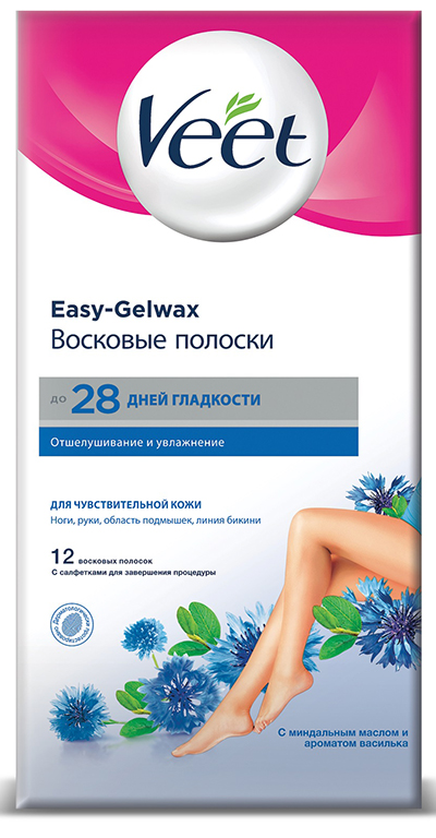 Восковые полоски для депиляции Veet с миндальным маслом и ароматом ...