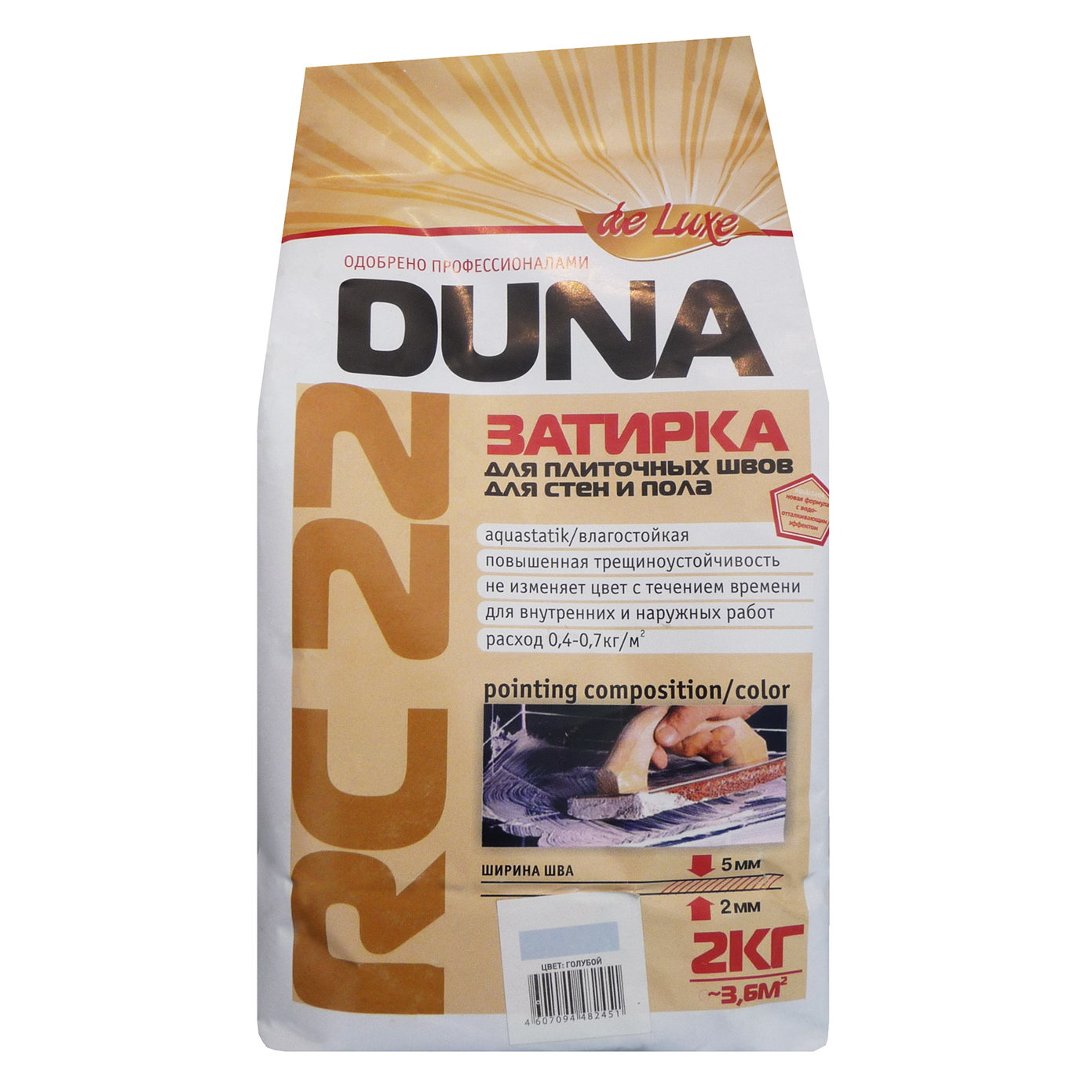 Затирка Дюна De-Lux для стен и пола, 2 кг, цвет: белый - купить в ...