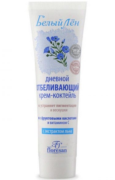 Floresan Белый лен Крем-коктейль отбеливающий дневной, защита от солнца ...
