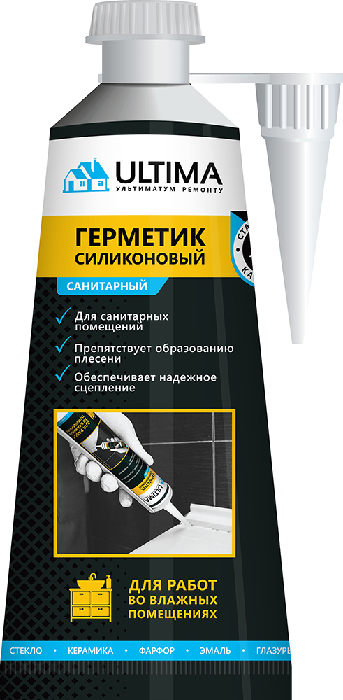 Герметик Ultima силикон санитарный белый 80мл