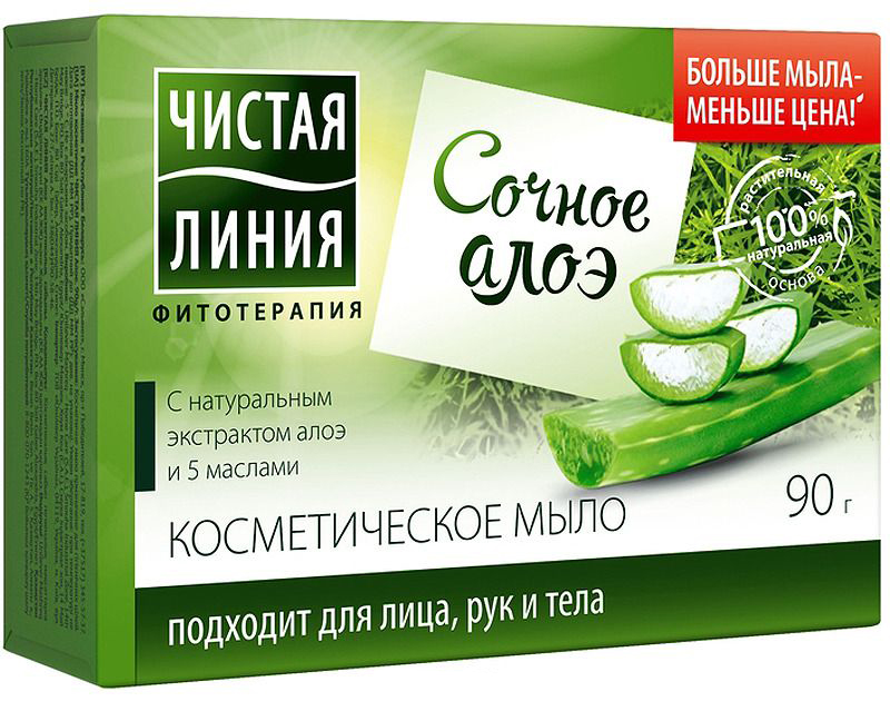 Мыло Чистая линия Алоэ, 90г - купить в интернет-магазине Novex