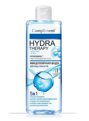 Compliment Hydra Therapy Мицеллярная вода 5в1 для лица, глаз и губ ...