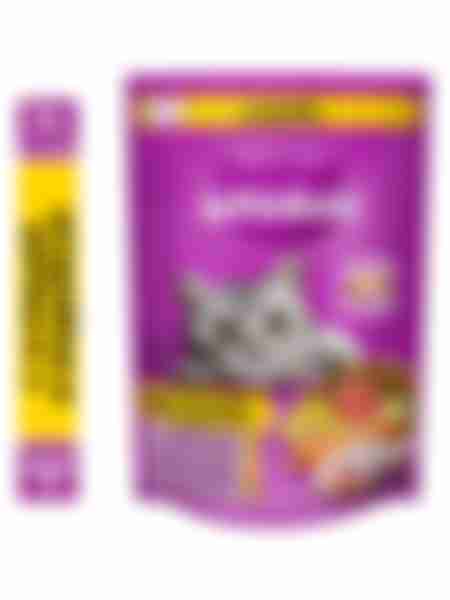 Корм сухой для кошек Whiskas, курица и индейка, подушечки с паштетом, 350г