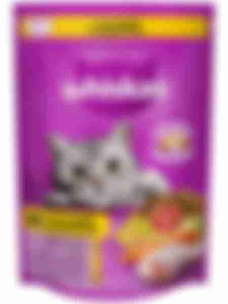 Корм сухой для кошек Whiskas, курица и индейка, подушечки с паштетом, 350г