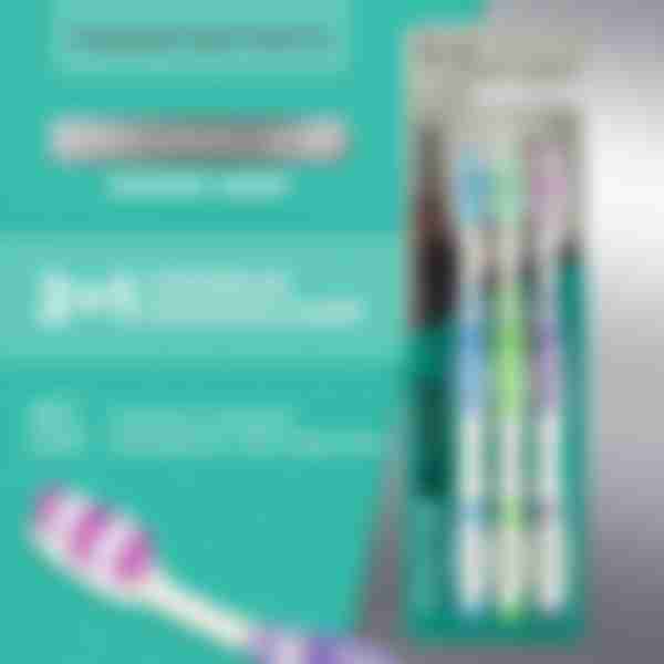 Набор зубных щеток семейный Snow Gloss Expert Dent, средняя жесткость, 3шт