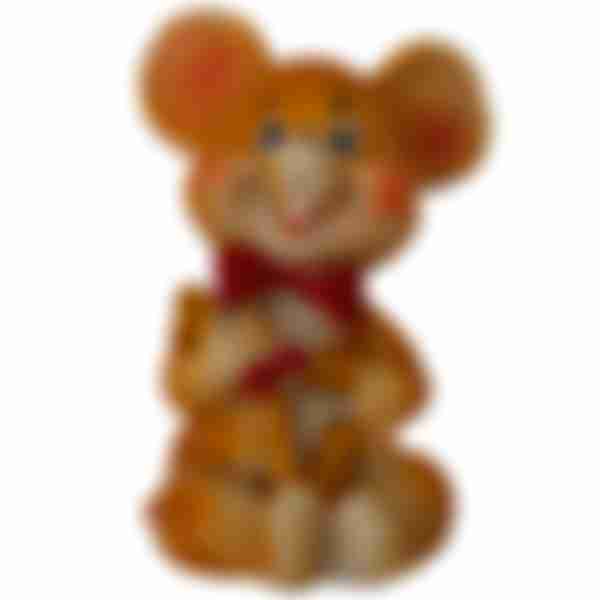 Фигурка Мышонок беж. с сердцем 10см 944