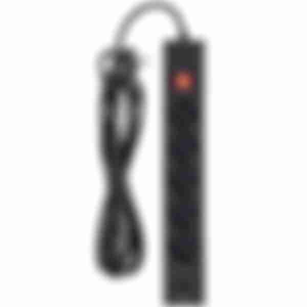 Сетевой фильтр Duwi, 5 гнезд, 2 USB-порта, с заземлением, 3м, цвет: черный