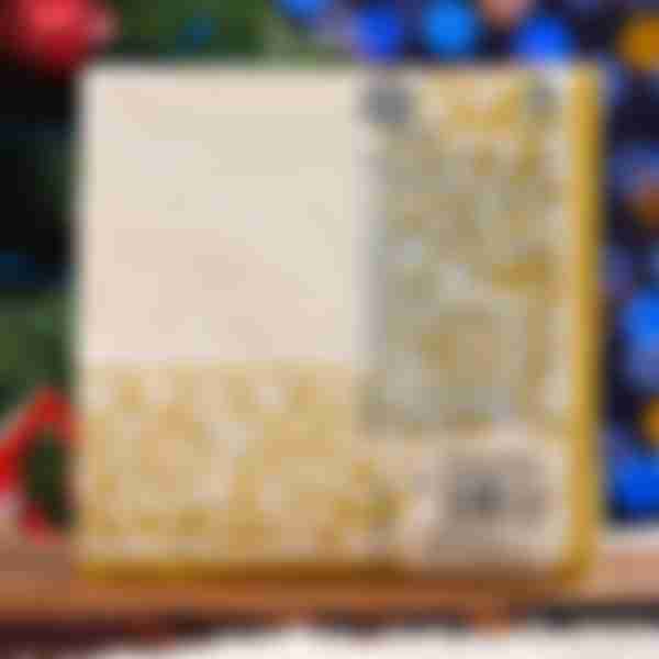 Салфетки бумажные Art Bouquet Home Classic Новогодняя скатерть Золото на белом, 3 слоя, 33х33см, 20 шт