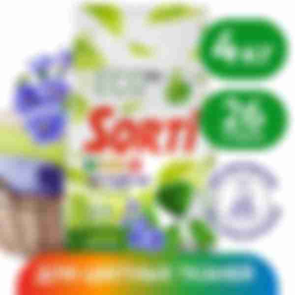 Стиральный порошок для цветного Sorti Natural soft Color Цветущий лен, автомат, 4кг