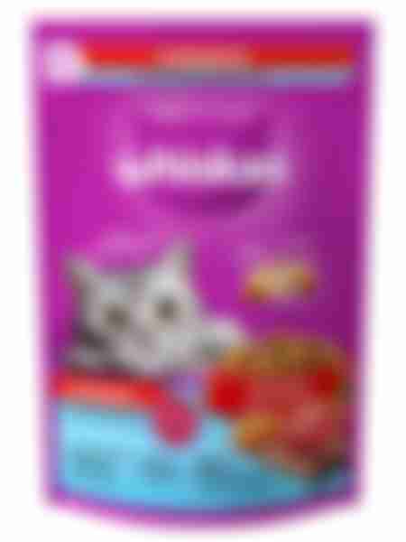 Корм сухой для стерилизованных кошек Whiskas, говядина, подушечки с паштетом, 350г