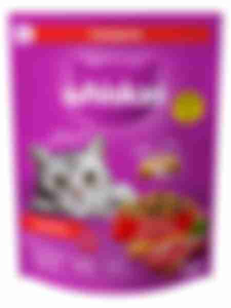 Корм сухой для кошек Whiskas, говядина, подушечки с паштетом, 800г