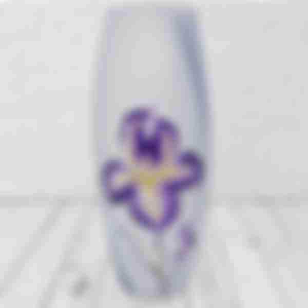 Ваза стеклянная Gid Glass Ирис абстракция, 26 см, в ассортименте