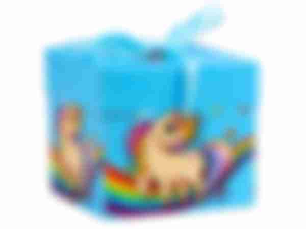 Коробка складная 10*10*10 Единорог с лентой ПП-5369