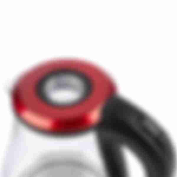 Электрический чайник Energy E-204, 1.7л,  стекло, цвет пластика: красный