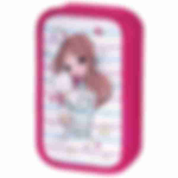 Пенал 2-секц. ламинированный картон Girl блестки 19х11см 270887