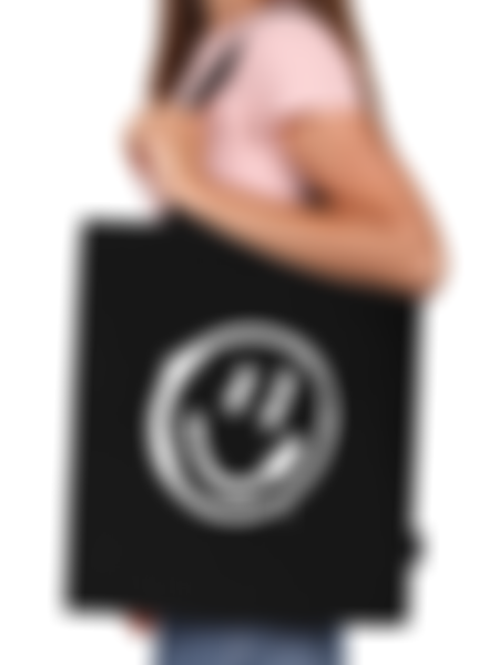 Сумка-шоппер Brauberg Smiley, цвет: черный, 40х35см