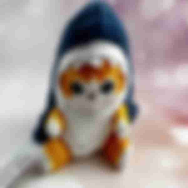 Мягкая игрушка Кот в акуле, 25см