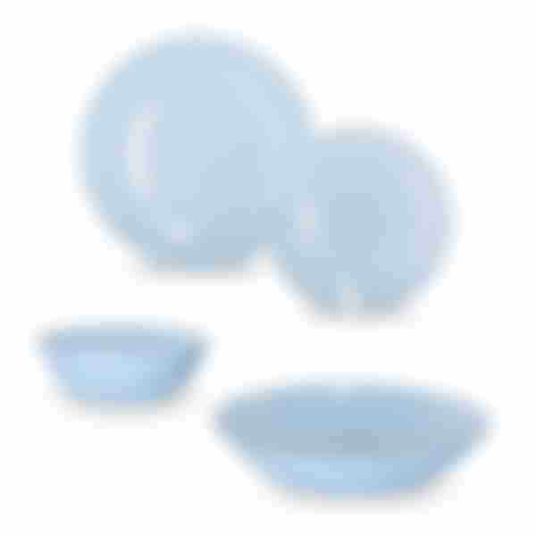 Набор столовой посуды Luminarc Lillie Light Blue, 16 предметов, 4 персоны, цвет: светло-голубой