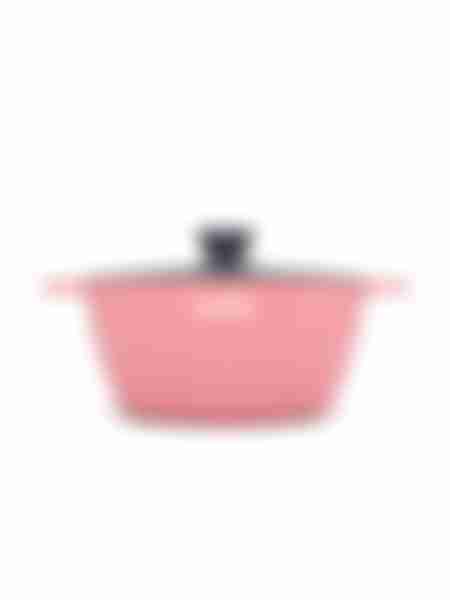 Кастрюля 4 л  с крышкой с силиконовым ободом Tesoro Florence Induction total pink ИНДУКЦИОННАЯ