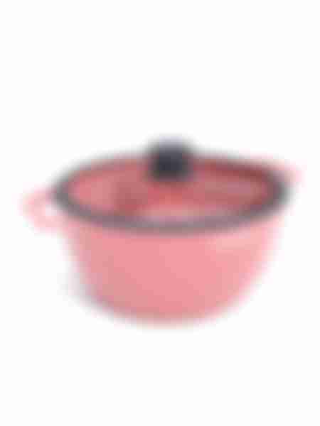 Кастрюля 4 л  с крышкой с силиконовым ободом Tesoro Florence Induction total pink ИНДУКЦИОННАЯ