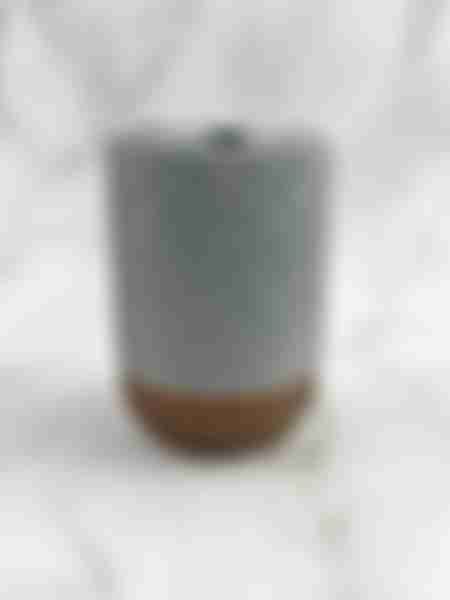 Держатель для зубных щеток, 10x7.5x7.5см, серый с деревом